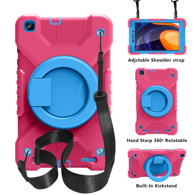 Tablet Case Shockproof Anti-Fall With Kickstand Straps Mixed Color